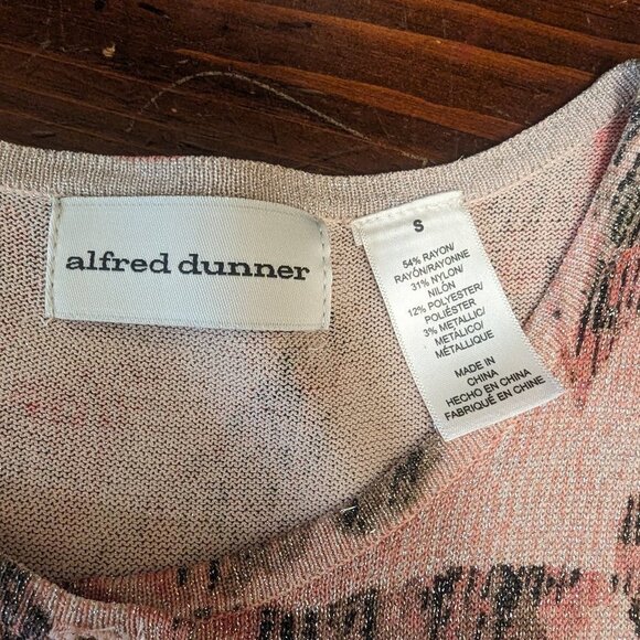 Alfred Dunner pink and gray lightweight cardigan - size Small - Picture 9 of 9
